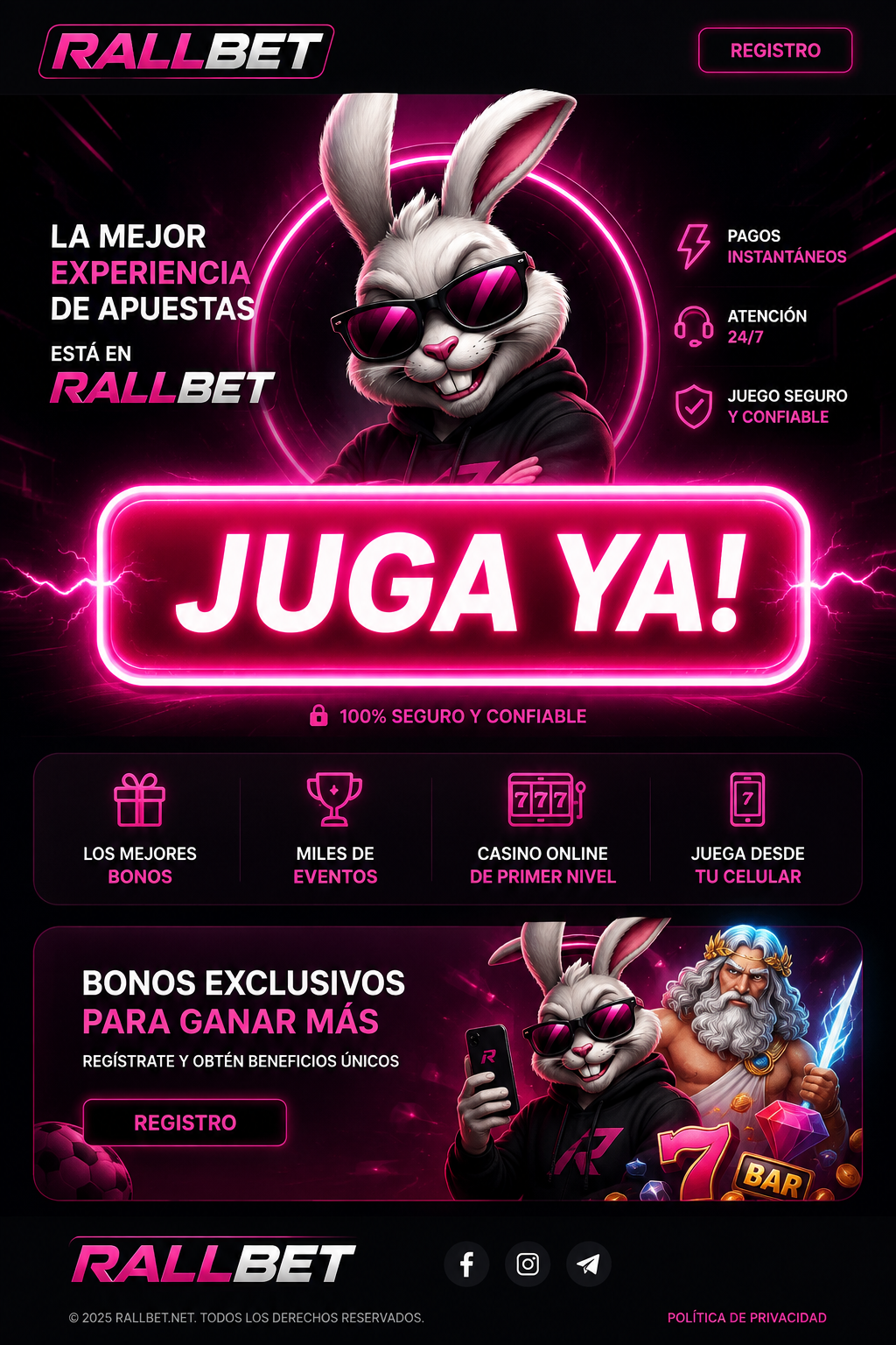 Rallbet, casino online y apuestas