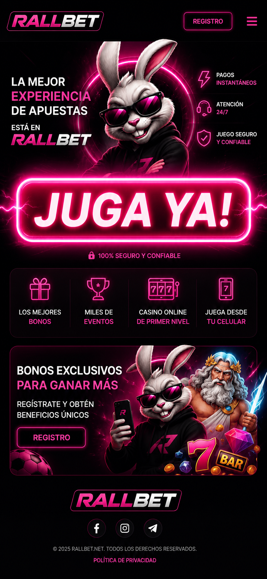 Rallbet, casino online y apuestas